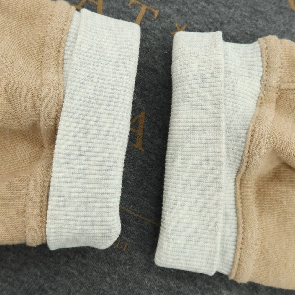 【中古】ブルネロクチネリ Brunello Cucinelli コットンナイロン ジャージー プルオーバー パーカー グレーxベージュ【サイズM】【 状態ランクB 】【 メンズ 】 [CPD]