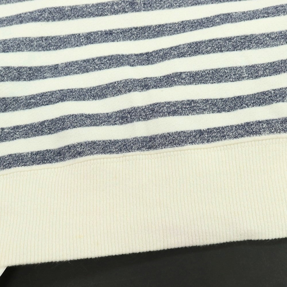 【中古】ブルネロクチネリ Brunello Cucinelli コットンリネン ボーダー クルーネック スウェット ネイビーxホワイト【 M 】【 状態ランクC 】【 メンズ 】