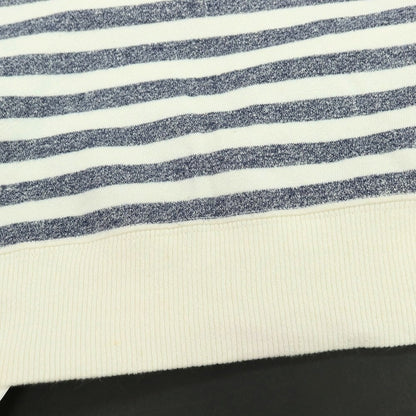 【中古】ブルネロクチネリ Brunello Cucinelli コットンリネン ボーダー クルーネック スウェット ネイビーxホワイト【 M 】【 状態ランクC 】【 メンズ 】