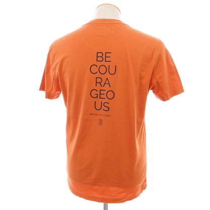 【中古】ブルネロクチネリ Brunello Cucinelli コットン クルーネック 半袖Ｔシャツ オレンジ【 S 】【 状態ランクB 】【 メンズ 】