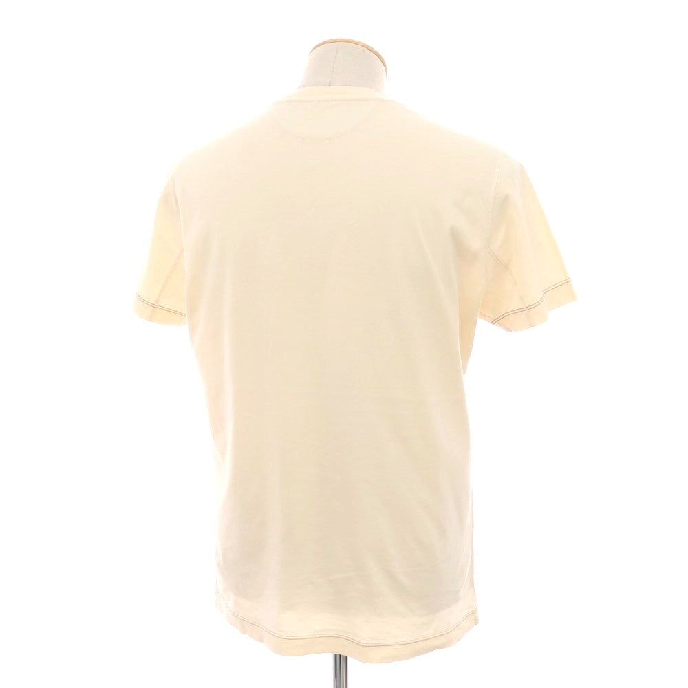 【中古】ブルネロクチネリ Brunello Cucinelli コットン クルーネック 半袖Ｔシャツ アイボリー【 サイズXS 】【 状態ランクB 】【 メンズ 】 [CPD]