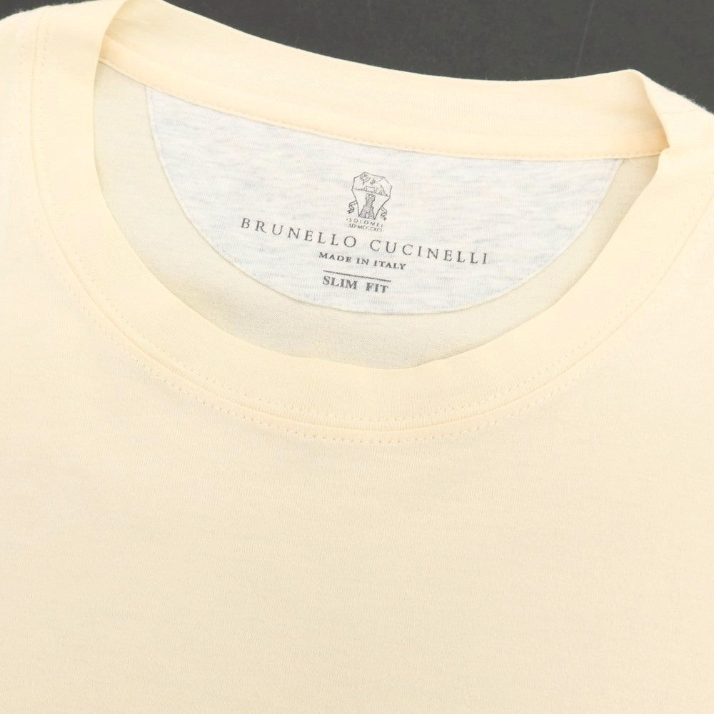 【中古】ブルネロクチネリ Brunello Cucinelli コットン クルーネック 半袖Ｔシャツ アイボリー【 サイズXS 】【 状態ランクB 】【 メンズ 】 [CPD]