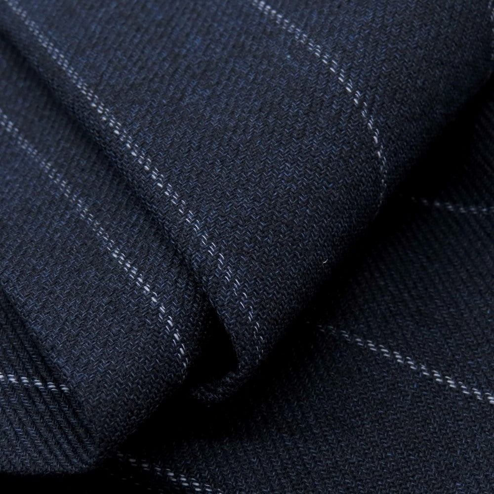 【中古】【未使用】ブルネロクチネリ Brunello Cucinelli コットンウール ストライプ ドレススラックスパンツ ネイビーxホワイト【 46 】【 状態ランクS 】【 メンズ 】