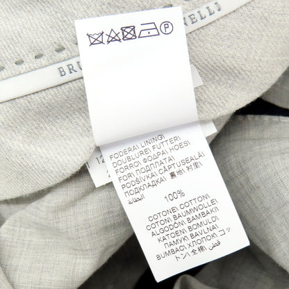 【中古】【未使用】ブルネロクチネリ Brunello Cucinelli コットンウール ストライプ ドレススラックスパンツ ネイビーxホワイト【 46 】【 状態ランクS 】【 メンズ 】