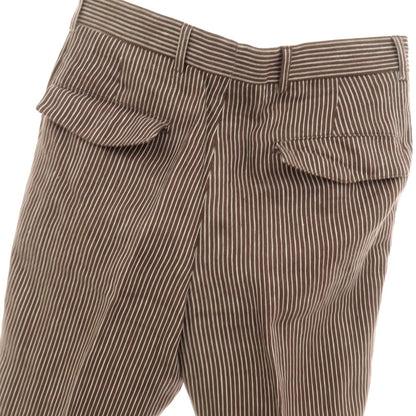 【中古】ブルネロクチネリ Brunello Cucinelli リネン ストライプ カジュアルスラックスパンツ ブラウンxホワイト【 44 】【 状態ランクB 】【 メンズ 】