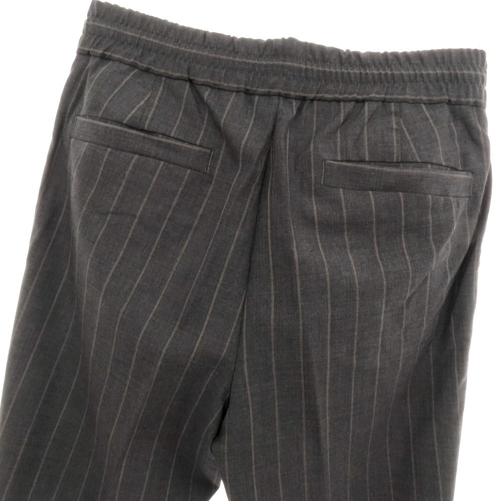 【中古】ブルネロクチネリ Brunello Cucinelli ウール ストライプ イージースラックスパンツ ダークグレーxアッシュブラウン【 44 】【 状態ランクB 】【 メンズ 】