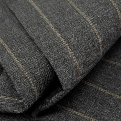 【中古】ブルネロクチネリ Brunello Cucinelli ウール ストライプ イージースラックスパンツ ダークグレーxアッシュブラウン【 44 】【 状態ランクB 】【 メンズ 】