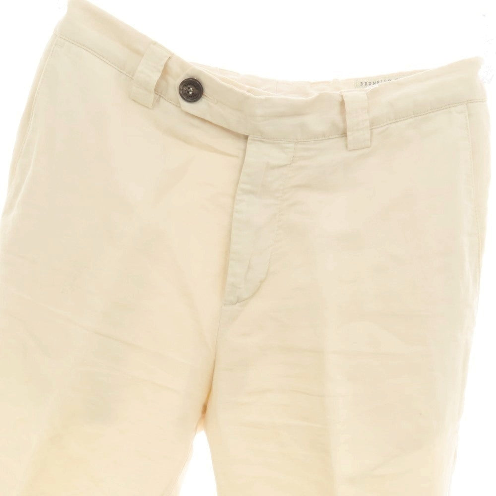 【中古】ブルネロクチネリ Brunello Cucinelli リネンコットン カジュアルスラックスパンツ アイボリー【 44 】【 状態ランクC 】【 メンズ 】