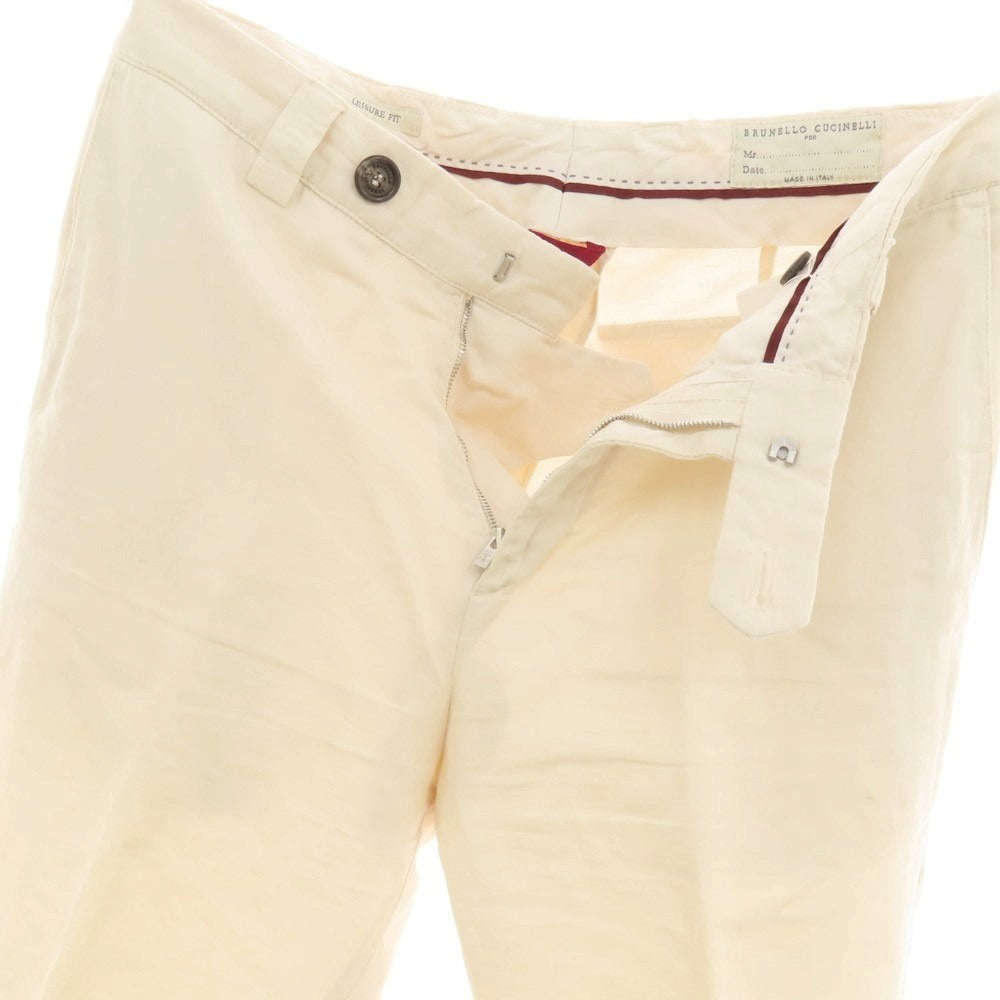 【中古】ブルネロクチネリ Brunello Cucinelli リネンコットン カジュアルスラックスパンツ アイボリー【 44 】【 状態ランクC 】【 メンズ 】