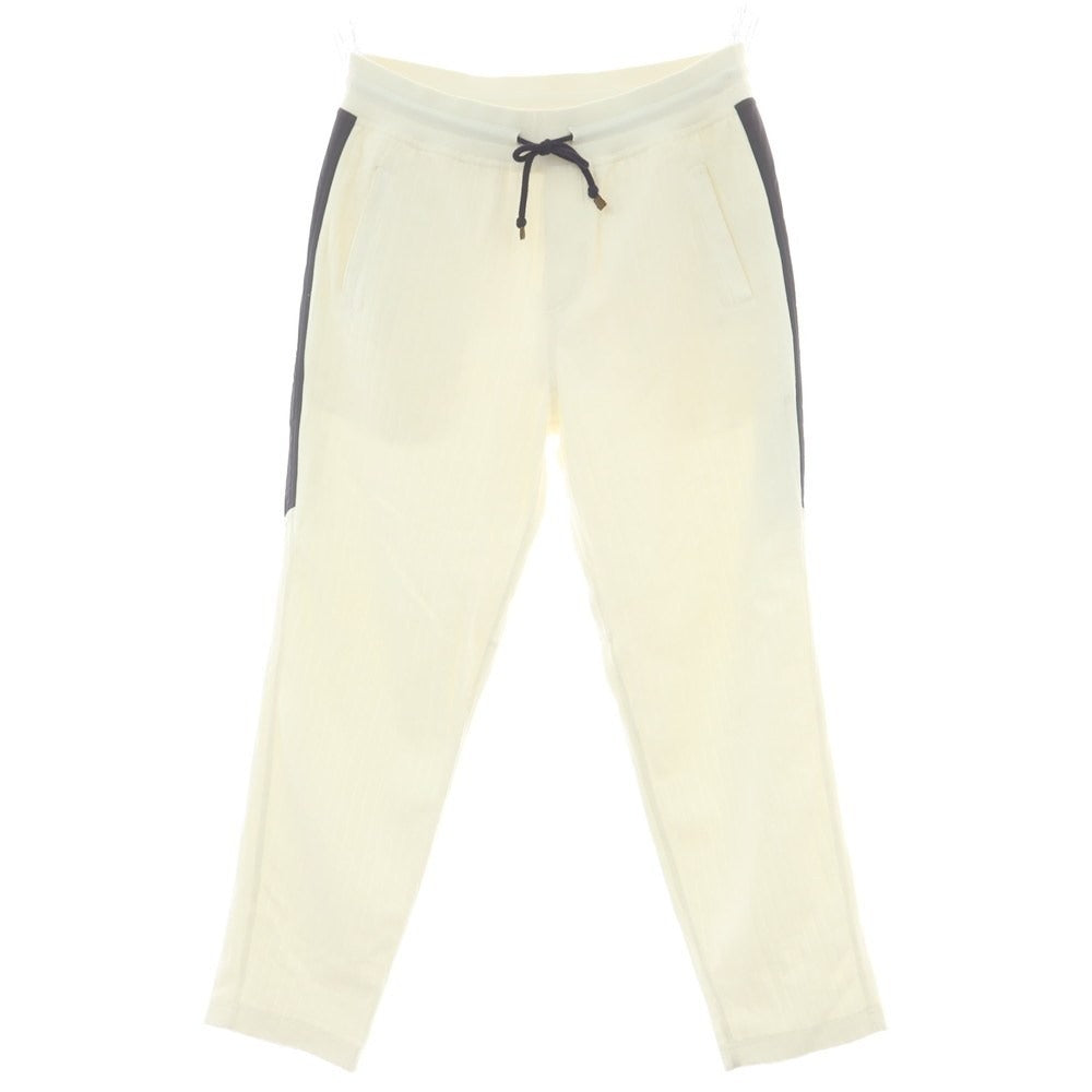 【中古】ブルネロクチネリ Brunello Cucinelli コットン スウェットパンツ ホワイトxネイビー【 S 】【 状態ランクB 】【 メンズ 】