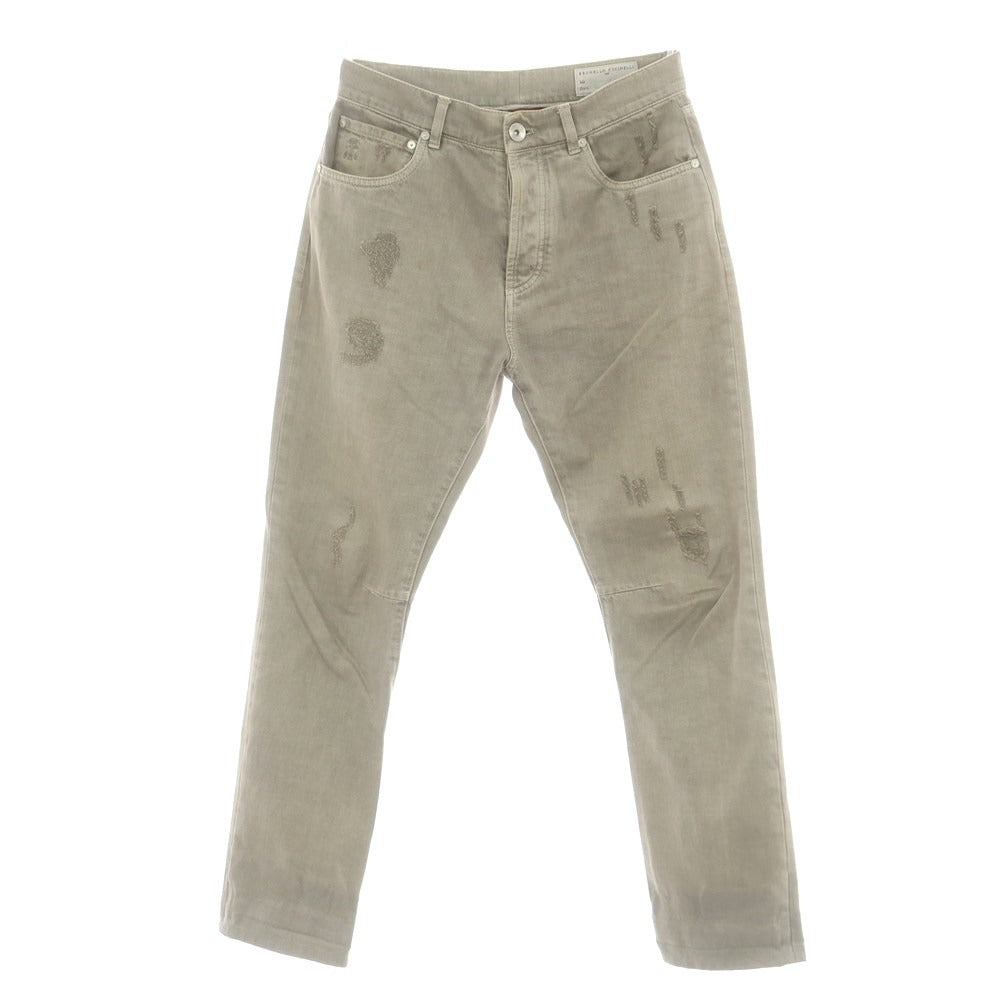 【中古】ブルネロクチネリ Brunello Cucinelli コットンポリエステル デニムパンツ グレージュ【 46 】【 状態ランクD 】【 メンズ 】