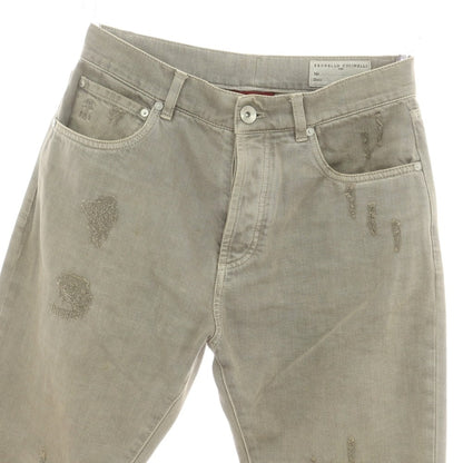 【中古】ブルネロクチネリ Brunello Cucinelli コットンポリエステル デニムパンツ グレージュ【 46 】【 状態ランクD 】【 メンズ 】