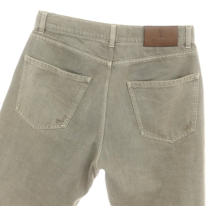 【中古】ブルネロクチネリ Brunello Cucinelli コットンポリエステル デニムパンツ グレージュ【 46 】【 状態ランクD 】【 メンズ 】
