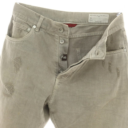 【中古】ブルネロクチネリ Brunello Cucinelli コットンポリエステル デニムパンツ グレージュ【 46 】【 状態ランクD 】【 メンズ 】