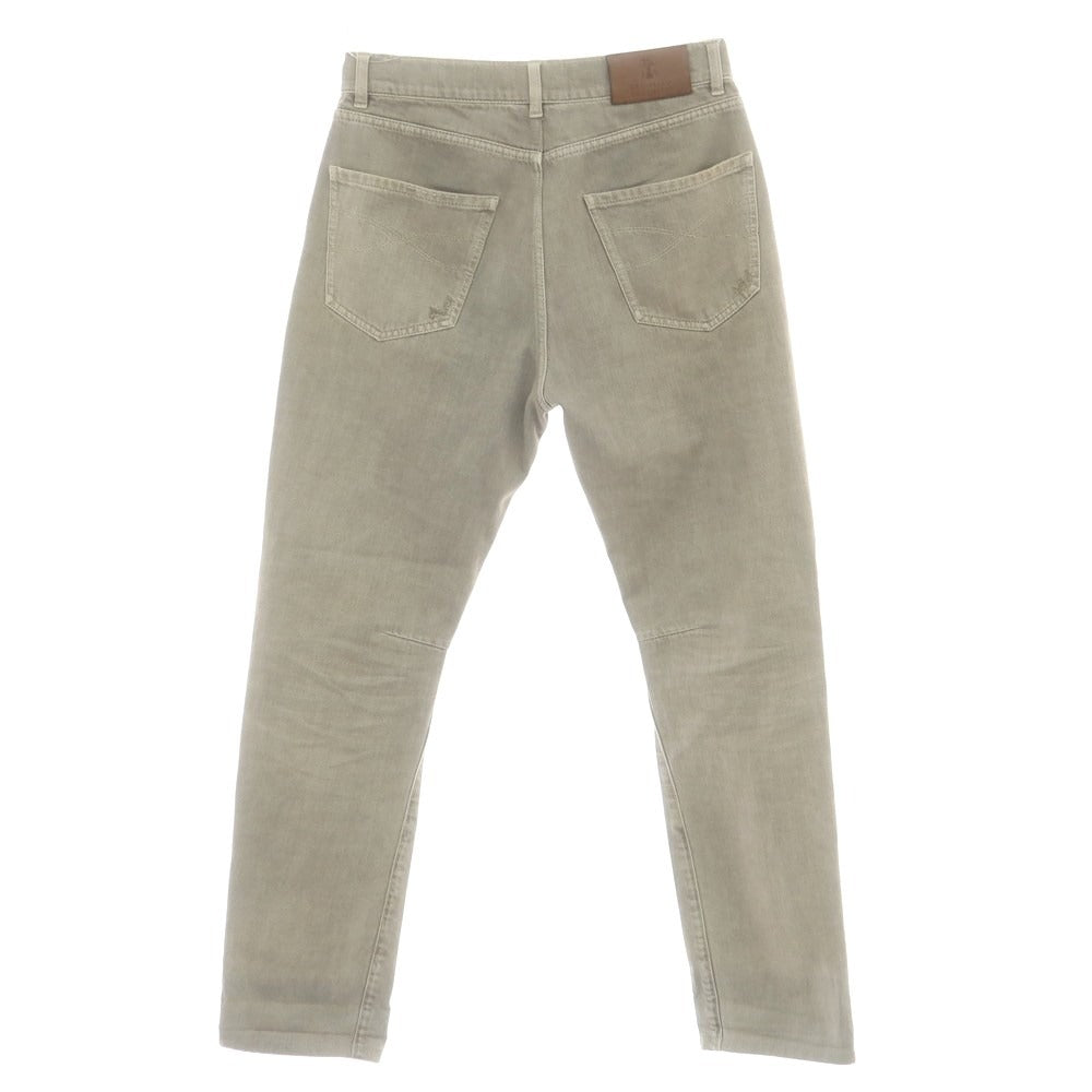 【中古】ブルネロクチネリ Brunello Cucinelli コットンポリエステル デニムパンツ グレージュ【 46 】【 状態ランクD 】【 メンズ 】
