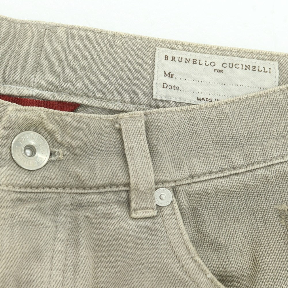 【中古】ブルネロクチネリ Brunello Cucinelli コットンポリエステル デニムパンツ グレージュ【 46 】【 状態ランクD 】【 メンズ 】