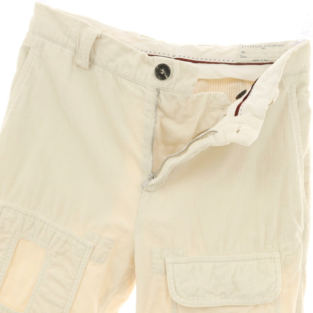 【中古】ブルネロクチネリ Brunello Cucinelli コットン コーデュロイパンツ アイボリー【サイズ44】【 状態ランクC 】【 メンズ 】