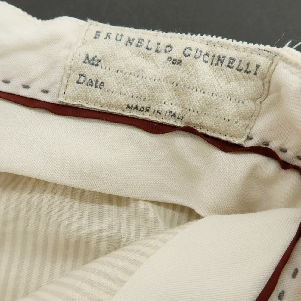 【中古】ブルネロクチネリ Brunello Cucinelli コットン コーデュロイパンツ アイボリー【サイズ44】【 状態ランクC 】【 メンズ 】