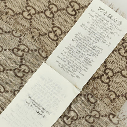 【中古】グッチ GUCCI FAKE NOT ウール ストール グレーベージュ【 状態ランクB 】【 メンズ 】