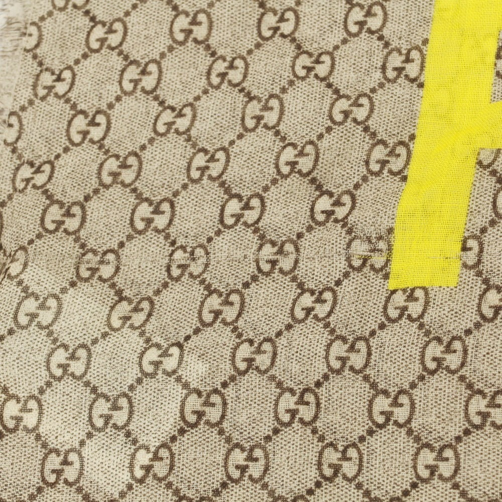 【中古】グッチ GUCCI FAKE NOT ウール ストール グレーベージュ【 状態ランクB 】【 メンズ 】