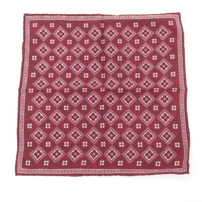 【中古】ブルネロクチネリ Brunello Cucinelli シルクコットン プリント ポケットチーフ ボルドー【 状態ランクB 】【 メンズ 】