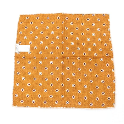 【中古】ブルネロクチネリ Brunello Cucinelli シルク プリント ポケットチーフ ライトベージュxブラウン【 状態ランクB 】【 メンズ 】