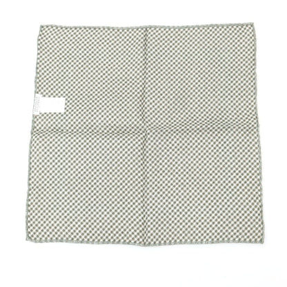 【中古】ブルネロクチネリ Brunello Cucinelli リネンコットン プリント ポケットチーフ ホワイトグリーン【 状態ランクB 】【 メンズ 】