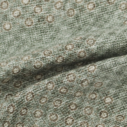 【中古】ブルネロクチネリ Brunello Cucinelli リネンコットン プリント ポケットチーフ ホワイトグリーン【 状態ランクB 】【 メンズ 】