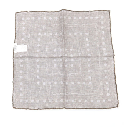 【中古】ブルネロクチネリ Brunello Cucinelli リネンコットン プリント ポケットチーフ ブラウン【 状態ランクB 】【 メンズ 】