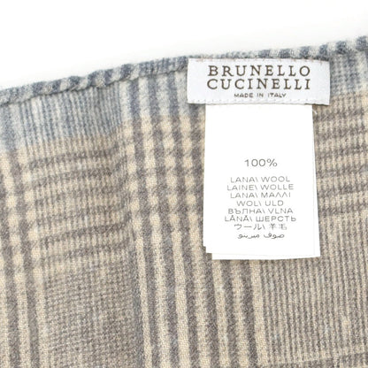 【中古】ブルネロクチネリ Brunello Cucinelli ウール プリント ポケットチーフ ベージュxグレー【 状態ランクB 】【 メンズ 】
