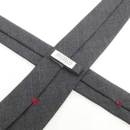 【中古】ブルネロクチネリ Brunello Cucinelli ウール 無地ネクタイ ダークグレー【 状態ランクB 】【 メンズ 】