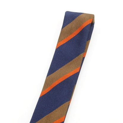 【中古】ブルネロクチネリ Brunello Cucinelli シルク ストライプ柄ネクタイ ネイビーxブラウン【 状態ランクB 】【 メンズ 】