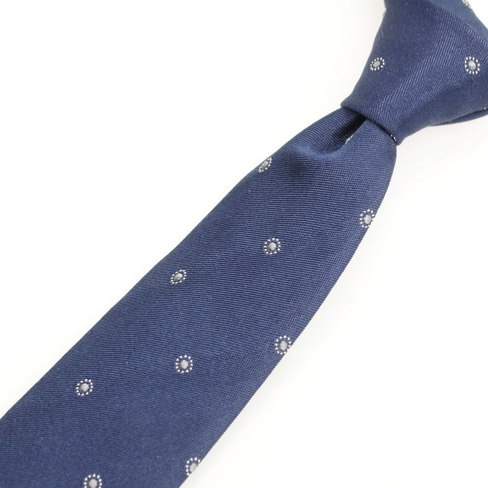 【中古】ブルネロクチネリ Brunello Cucinelli シルク 小紋柄ネクタイ ネイビー【 状態ランクB 】【 メンズ 】