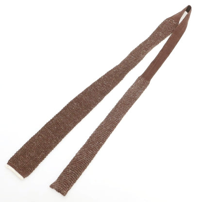 【中古】ブルネロクチネリ Brunello Cucinelli コットンリネン ニットタイ ブラウン【 状態ランクB 】【 メンズ 】