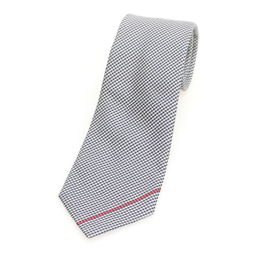 【中古】グッチ GUCCI シルクコットン ハウンドトゥース柄ネクタイ ダークネイビーxホワイト【 状態ランクA 】【 メンズ 】