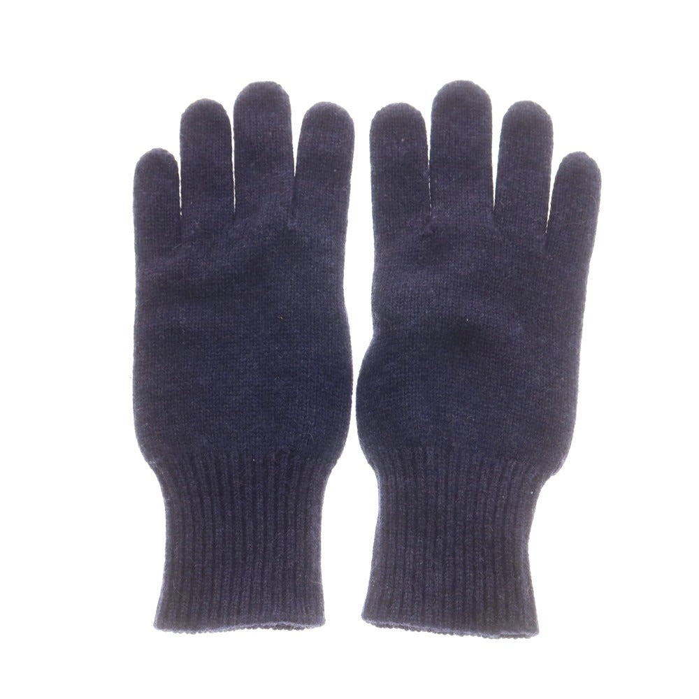 【中古】ブルネロクチネリ Brunello Cucinelli カシミヤニット スエード 手袋 グローブ ネイビーxダークブラウン【 表記なし 】【 状態ランクB 】【 メンズ 】