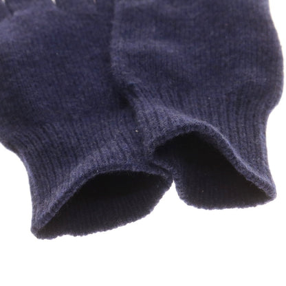 【中古】ブルネロクチネリ Brunello Cucinelli カシミヤニット スエード 手袋 グローブ ネイビーxダークブラウン【 表記なし 】【 状態ランクB 】【 メンズ 】