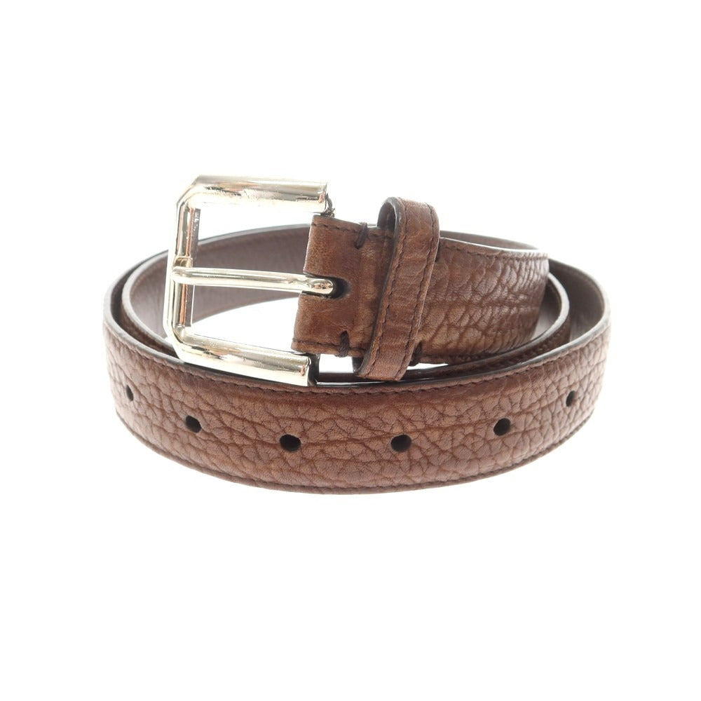 【中古】ブルネロクチネリ Brunello Cucinelli レザー ベルト ブラウンxシルバー【 85 】【 状態ランクB 】【 メンズ 】