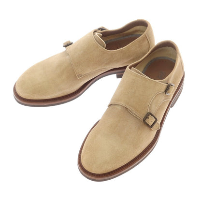 【中古】ブルネロクチネリ Brunello Cucinelli スエード ダブルモンク ドレスシューズ ベージュ【 42 】【 状態ランクA 】【 メンズ 】