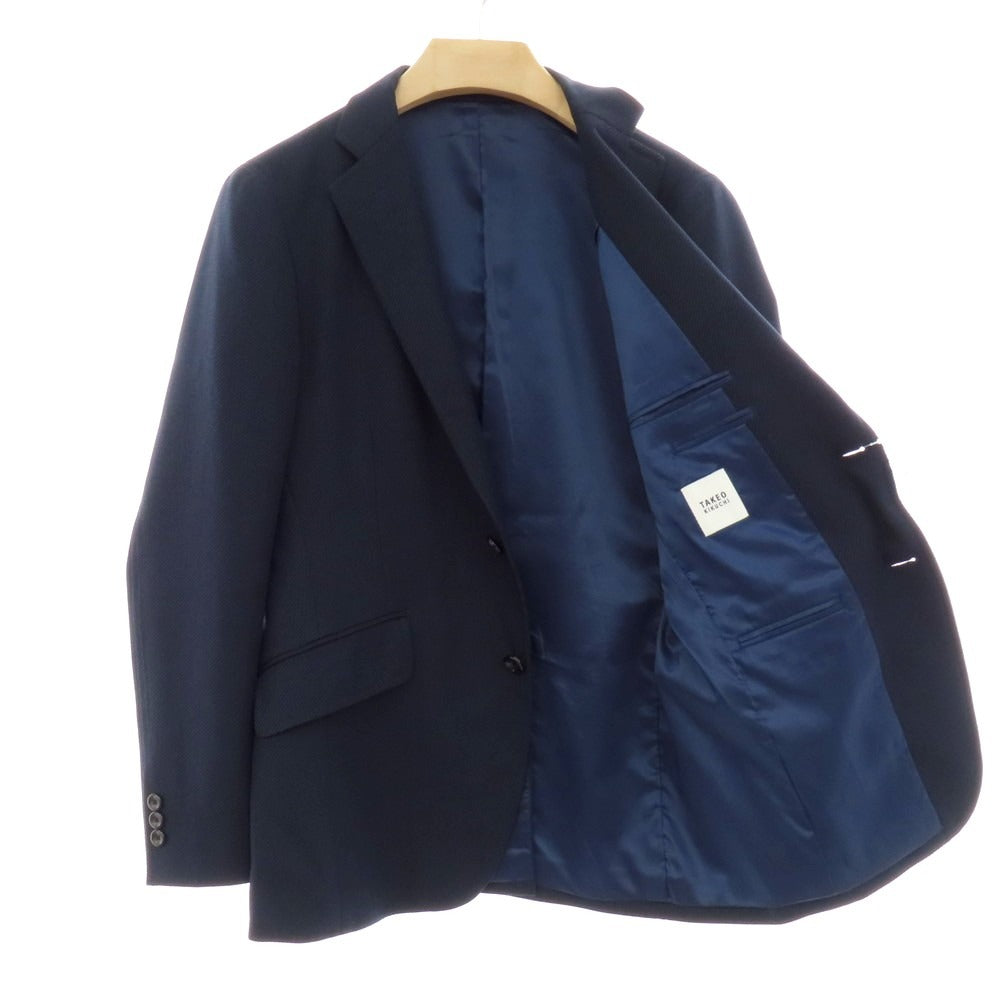 【中古】タケオキクチ TAKEO KIKUCHI CITY SETTER ポリエステル 2B テーラードジャケット ネイビー【 2 】【 状態ランクB 】【 メンズ 】