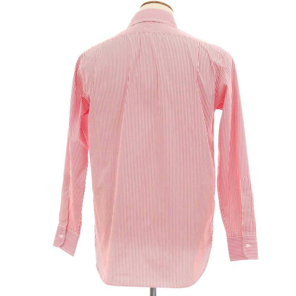 【中古】ザ ジェントルマン イン ザ パーラー THE GENTLEMAN IN THE PARLOUR コットン ストライプ ドレスシャツ ダークピンクxホワイト【サイズ3】【 状態ランクB 】【 メンズ 】