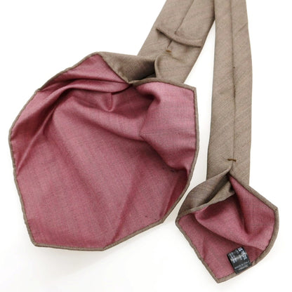 【中古】タイユアタイ TIE YOUR TIE セッテピエゲ ウールシルク 無地ネクタイ アッシュブラウン【 状態ランクA 】【 メンズ 】