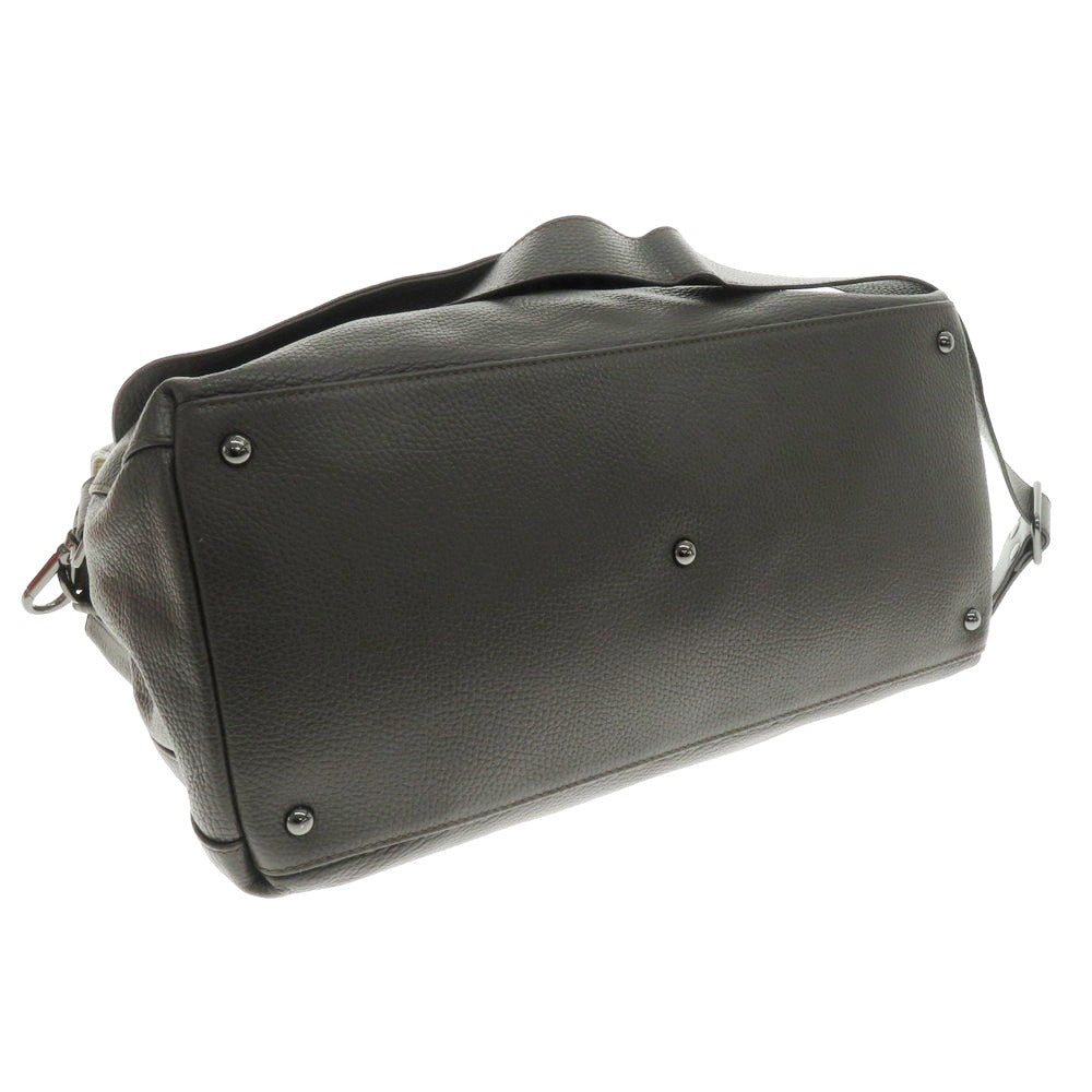 【中古】ザネラート ZANELLATO ポスティーナ シュリンクレザー ショルダーバッグ ダークブラウン【 状態ランクB 】【 メンズ 】