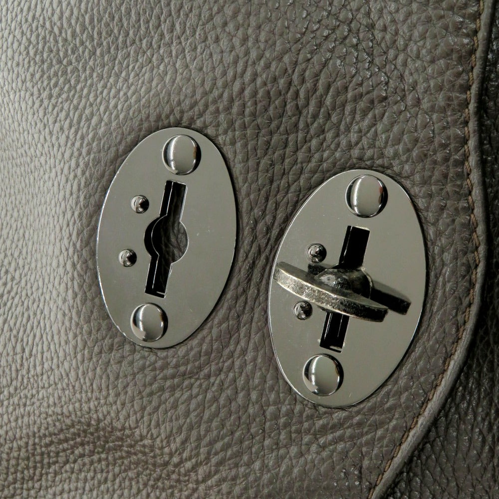 【中古】ザネラート ZANELLATO ポスティーナ シュリンクレザー ショルダーバッグ ダークブラウン【 状態ランクB 】【 メンズ 】