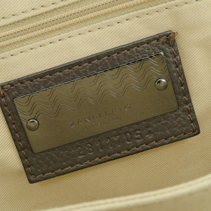 【中古】ザネラート ZANELLATO ポスティーナ シュリンクレザー ショルダーバッグ ダークブラウン【 状態ランクB 】【 メンズ 】