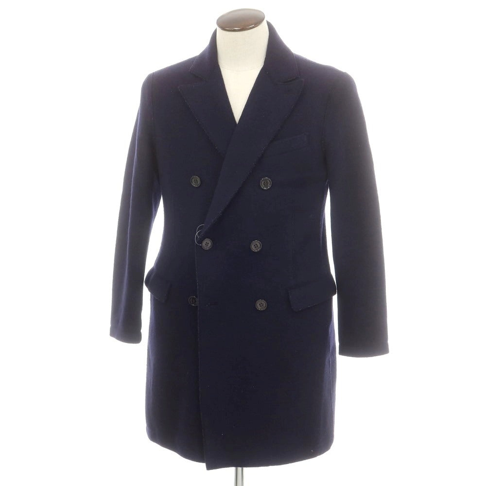 【中古】イレブンティ eleventy ウール ダブルブレストコート ネイビー【 50 】【 状態ランクB 】【 メンズ 】