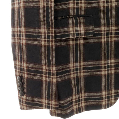 【中古】タリアトーレ TAGLIATORE リネンウール チェック 2B カジュアルジャケット ブラックxベージュ【 48 】【 状態ランクB 】【 メンズ 】