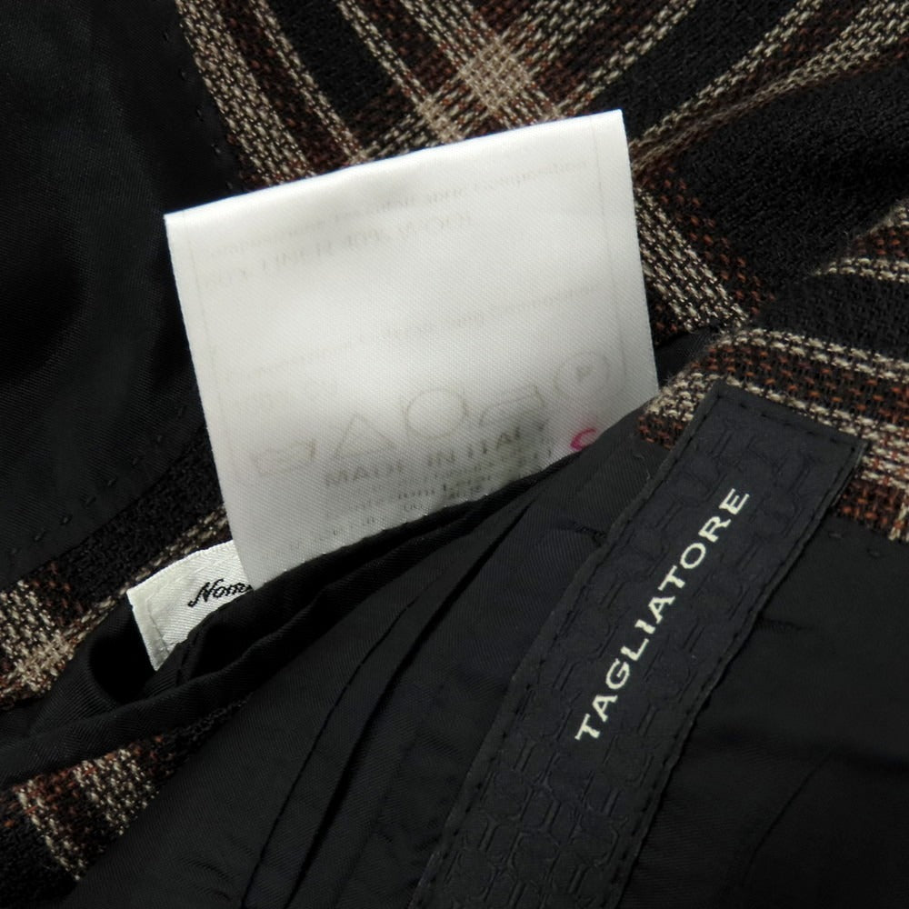 【中古】タリアトーレ TAGLIATORE リネンウール チェック 2B カジュアルジャケット ブラックxベージュ【 48 】【 状態ランクB 】【 メンズ 】