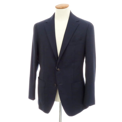【中古】グリーンレーベルリラクシング green label relaxing ウール 2B テーラードジャケット ネイビー【 48 】【 状態ランクC 】【 メンズ 】