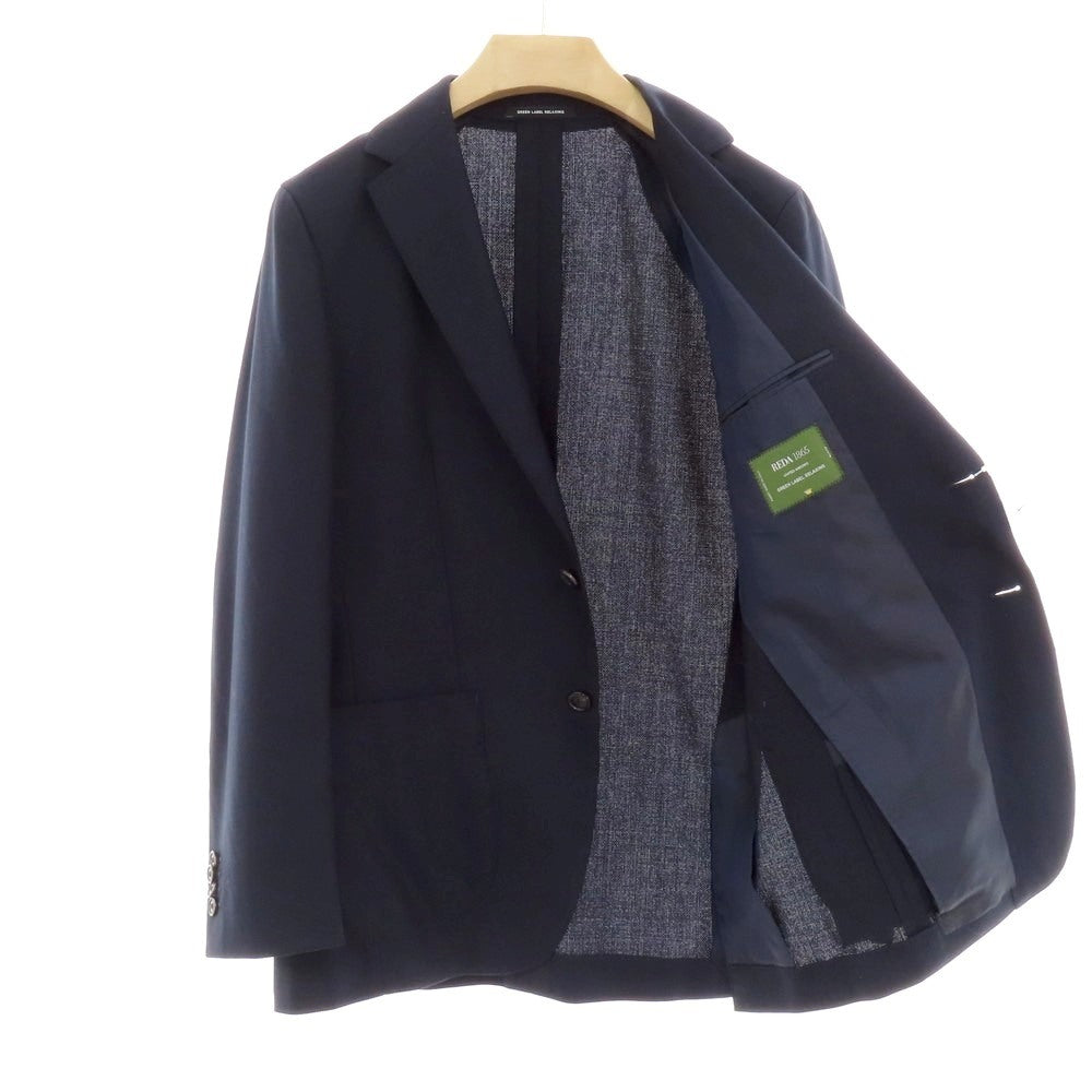 【中古】グリーンレーベルリラクシング green label relaxing ウール 2B テーラードジャケット ネイビー【 48 】【 状態ランクC 】【 メンズ 】
